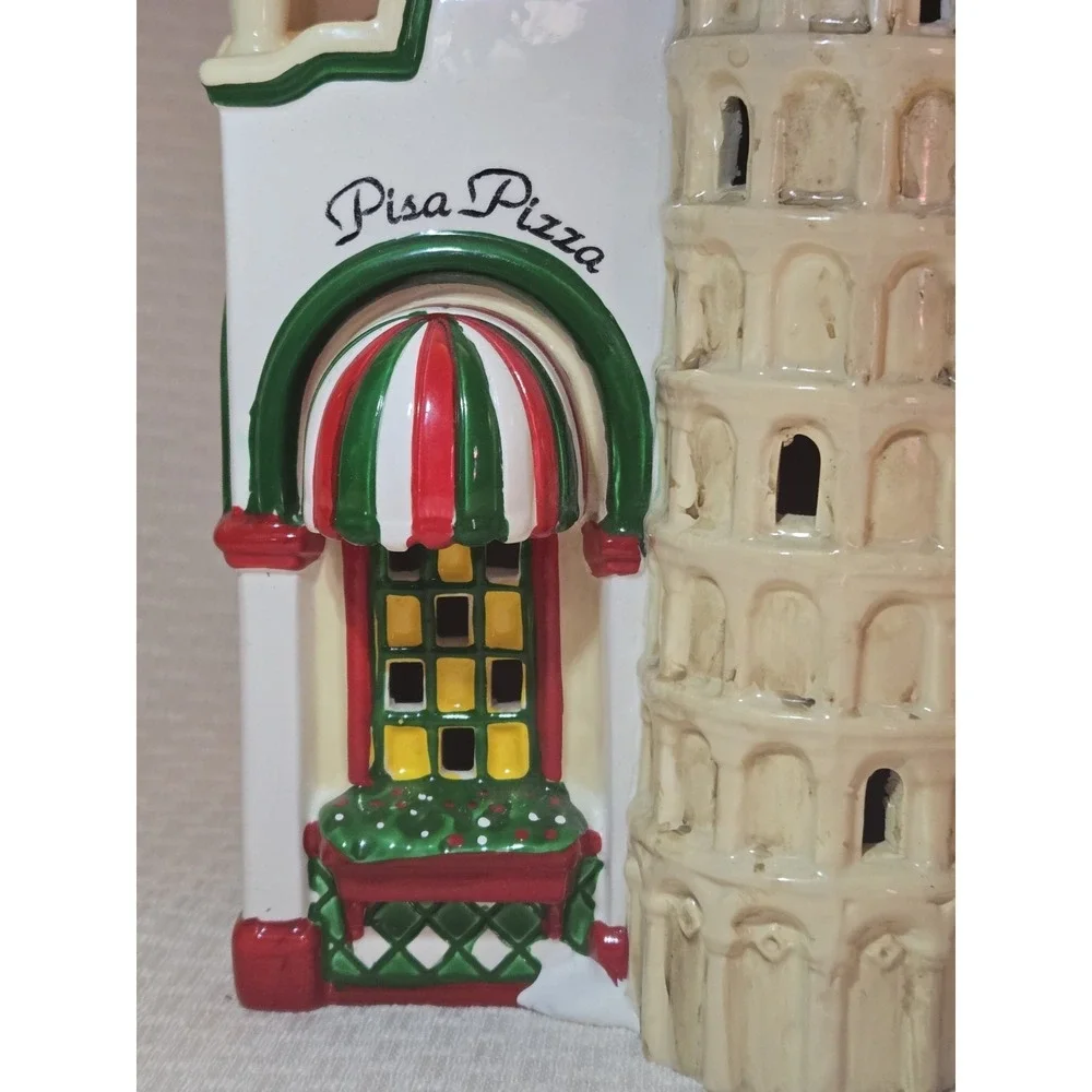 Snow Village Department 56 Pisa Pizza With Box 1995 *Light Not Included *READ